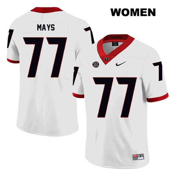Georgia Bulldogs Women's Cade Mays #77 NCAA Legend Authentic White Nike Stitched College Football Jersey YIY4856SZ